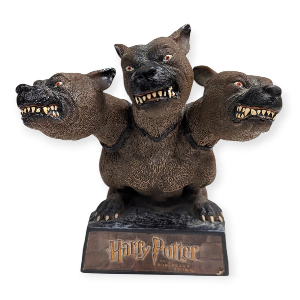 Harry Potter Sorcerers Stone Fluffy Three Headed Dog Figurine Bobblehead 2002 WB